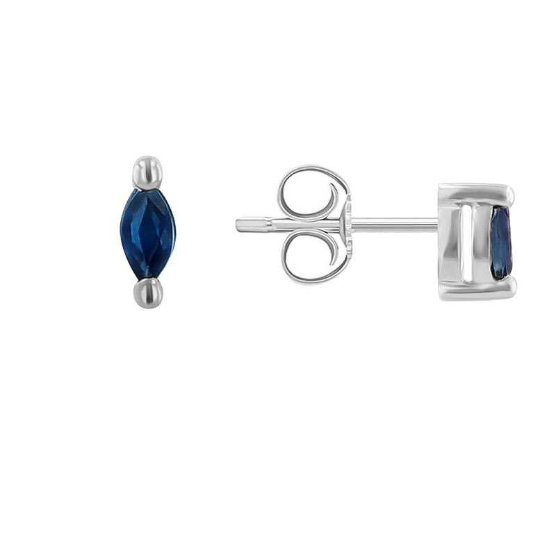 Minimalistické náušnice s modrými safíry Daina 120728