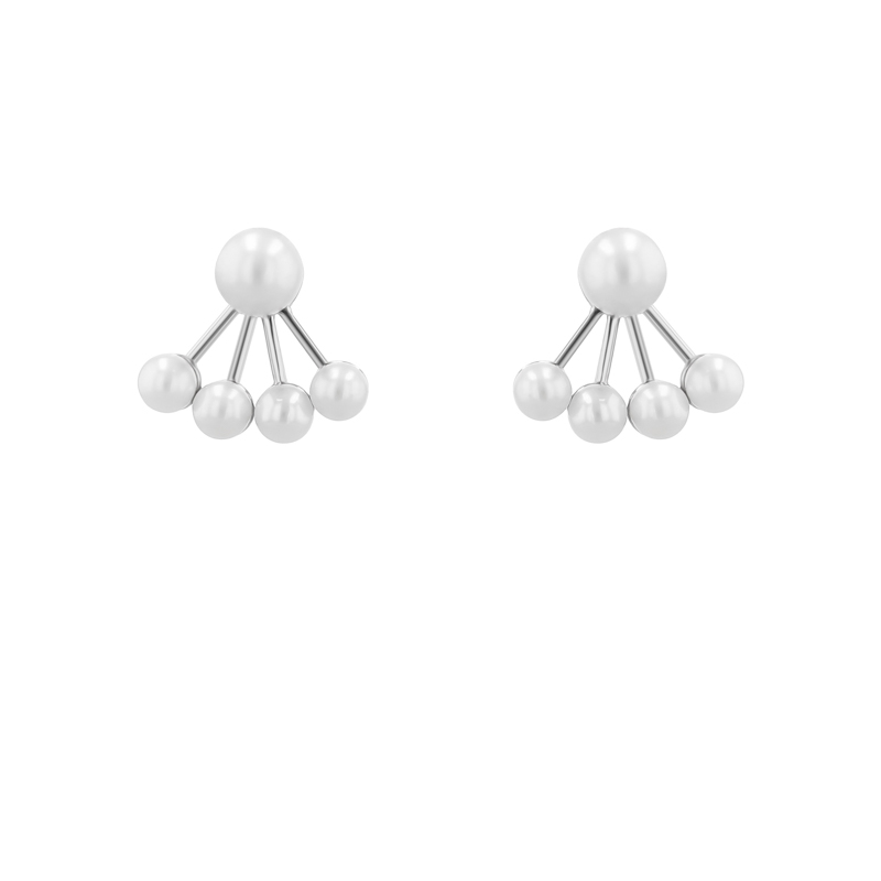 Atypické 2v1 náušnice s perlami Lokita