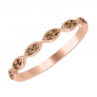 Něžný eternity prsten ze zlata s champagne diamanty Talita