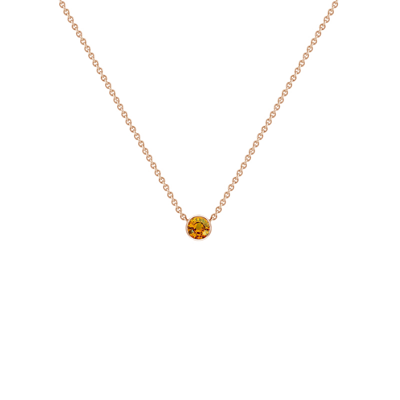 Minimalistický náhrdelník s padparadscha safírem Glosie 122188