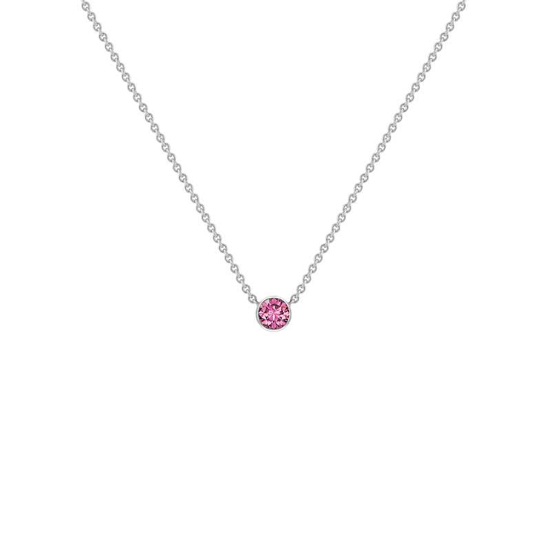 Minimalistický náhrdelník s růžovým safírem Glosie 122198