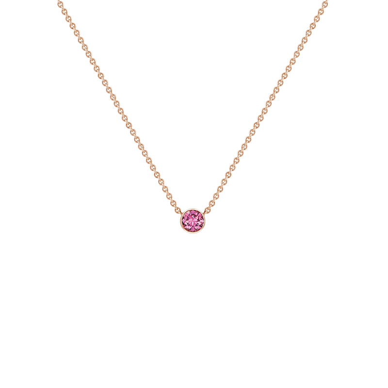 Stříbrný minimalistický náhrdelník s růžovým safírem Glosie 122218