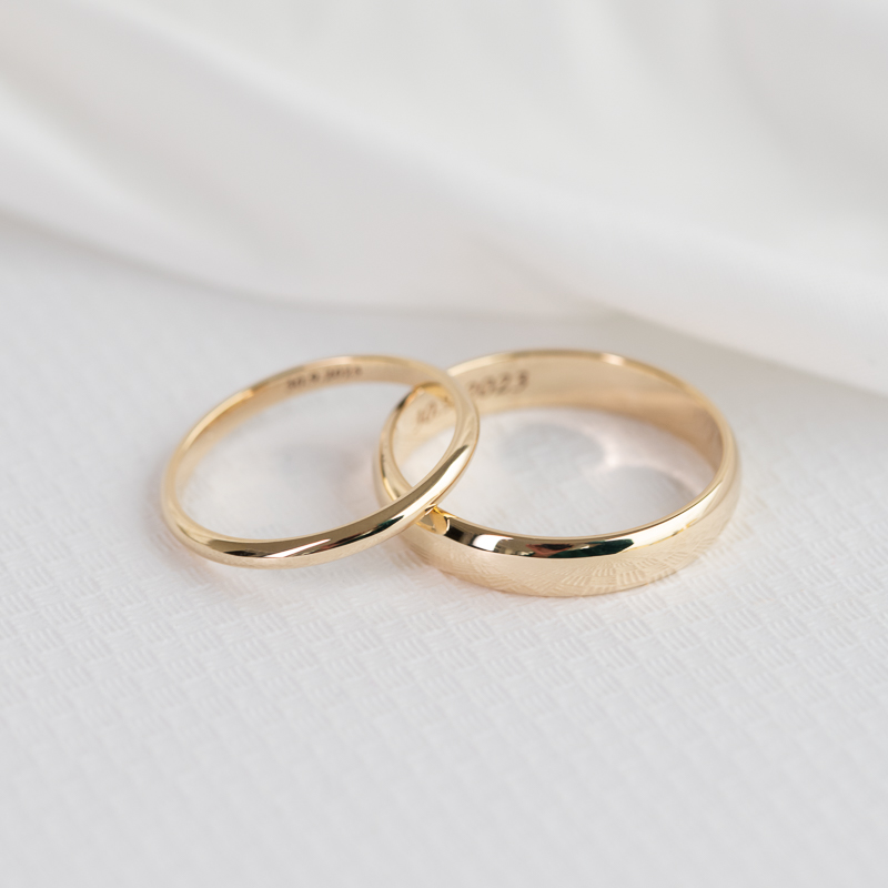 Půlkulaté snubní prsteny ze zlata Ebie 123388