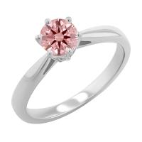 Zásnubní prsten s certifikovaným fancy pink lab-grown diamantem Sati