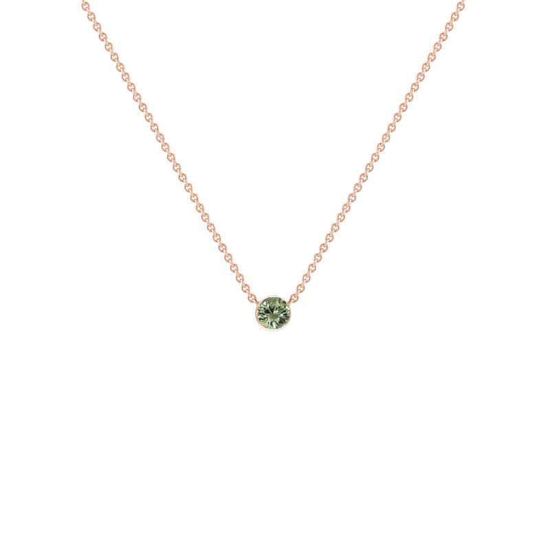 Minimalistický náhrdelník se zeleným safírem Glosie 125558