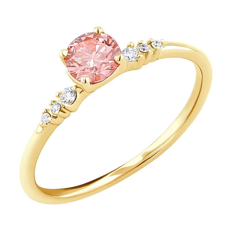 Zásnubní prsten s certifikovaným fancy pink lab-grown diamantem Amity 125968