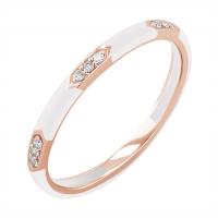 Bílý keramický prsten s diamanty Nola