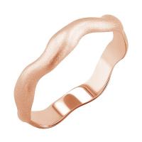 Matný vlnitý pánský prsten z růžového zlata Keller
