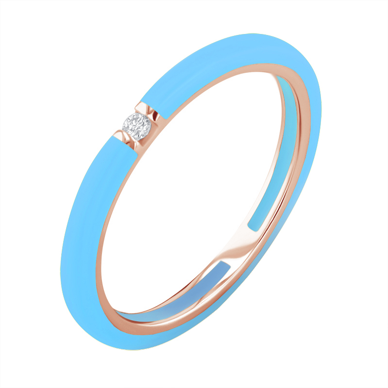Modrý keramický prsten s diamanty Cecelia 128738