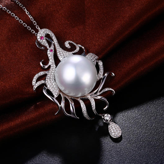 Perlový náhrdelník ve tvaru labutí 12888