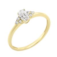 Zásnubní prsten s moissanitem a lab-grown diamanty Sheldo