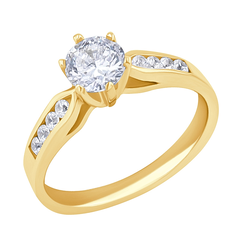 Zásnubní prsten s moissanitem a diamanty Mita 129468