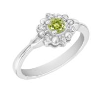 Zásnubní prsten s olivínem a diamanty Dylah