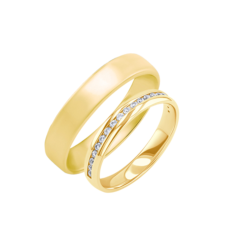 Eppi Zlaté snubní prsteny eternity a komfortní pánský Tiall RW36310