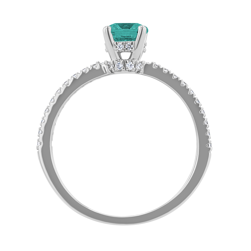 Zlatý prsten se smaragdem a diamanty Prisha 135028