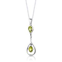 Stříbrný náhrdelník s olivíny Anto