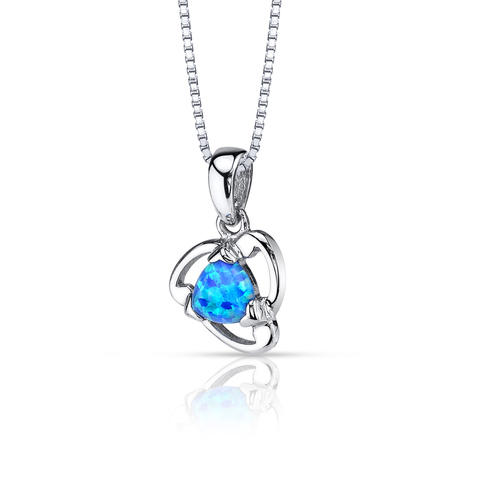 Stříbrný náhrdelník s modrým opálem Maurits