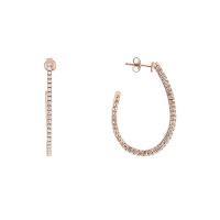 Zlaté flexi půlkruhové náušnice s lab-grown diamanty Streep