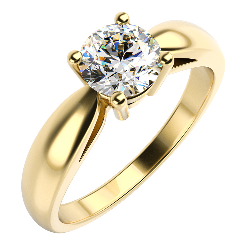 Zásnubní prsten ze žlutého zlata 15688