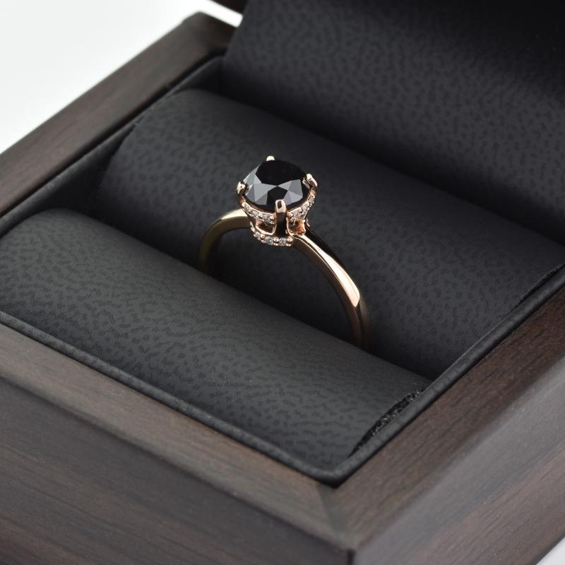 Prsten s černým diamantem Leyson
