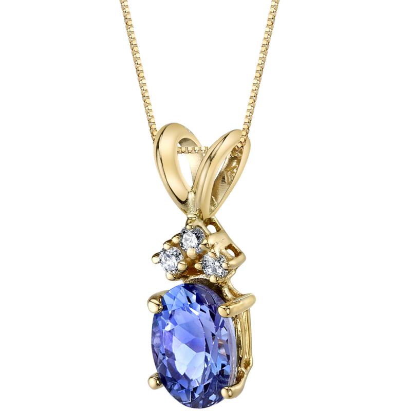 Zlatý náhrdelník s tanzanitem a diamanty Isey