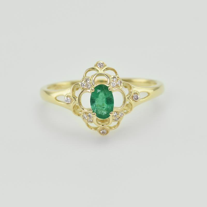Zlatý smaragdový prsten