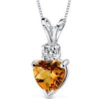 Citrínové srdce ve zlatém náhrdelníku s diamantem Dorevie