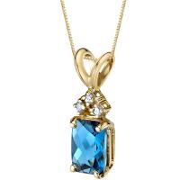 Zlatý náhrdelník s radiant topazem a diamanty Gwyn