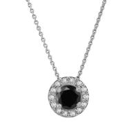 Zlatý halo náhrdelník s černým diamantem Parag 