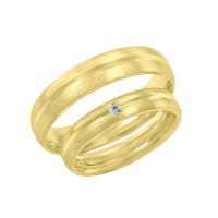 Zlaté snubní prsteny s diamantem Dellai