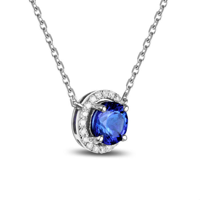 Diamantový náhrdelník s tanzanitem