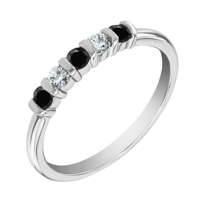 Platinový eternity prsten s rubíny a diamanty Jonee