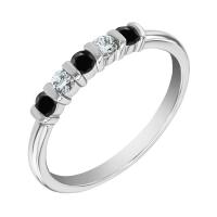 Platinový eternity prsten s černými a bílými diamanty Dalis