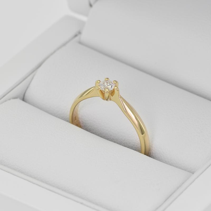 Prsten ze zlata s moissanitem Dwyn 22068