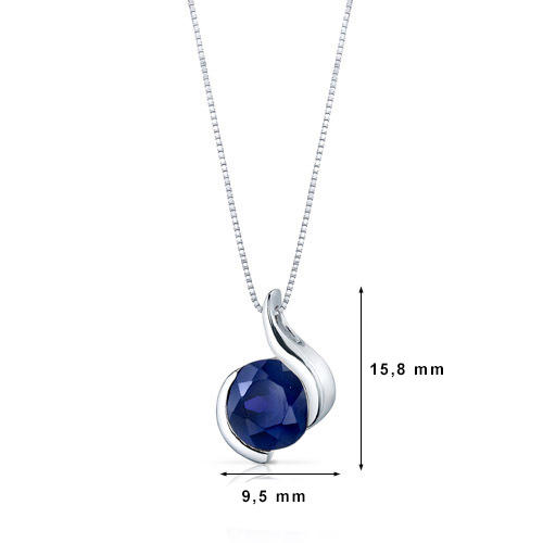Safírový stříbrný náhrdelník 2248