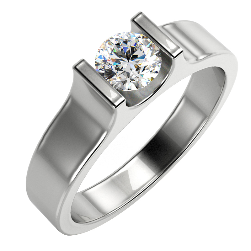 Zásnubní platinový prsten s diamantem Amias