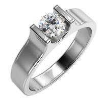 Zásnubní platinový prsten s diamantem Olha