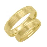 Zlaté snubní prsteny s jemnými drážkami Riola