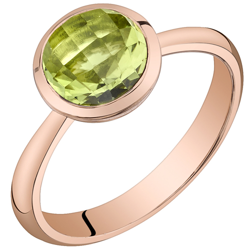 Olivínový prsten z růžového zlata