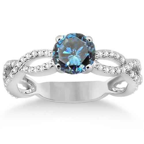 Zlatý prsten s modrým diamantem 2708
