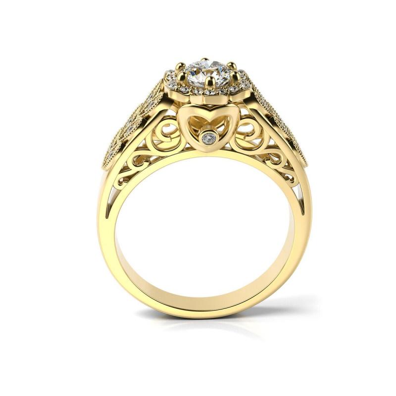 Žluté zlato v prstenu s diamanty 28668