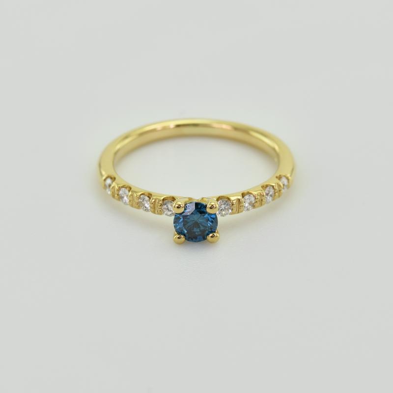 Prsten s modrým diamantem 29128
