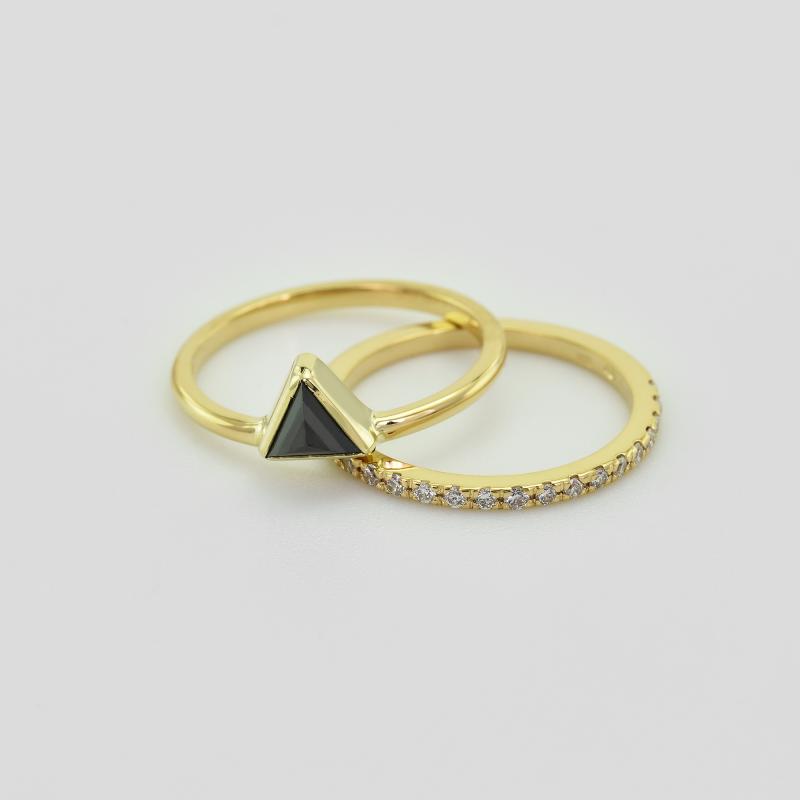 Svatební diamantový set prstenů ze zlata 30358