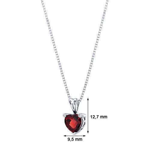 Granátový náhrdelník srdce 3048