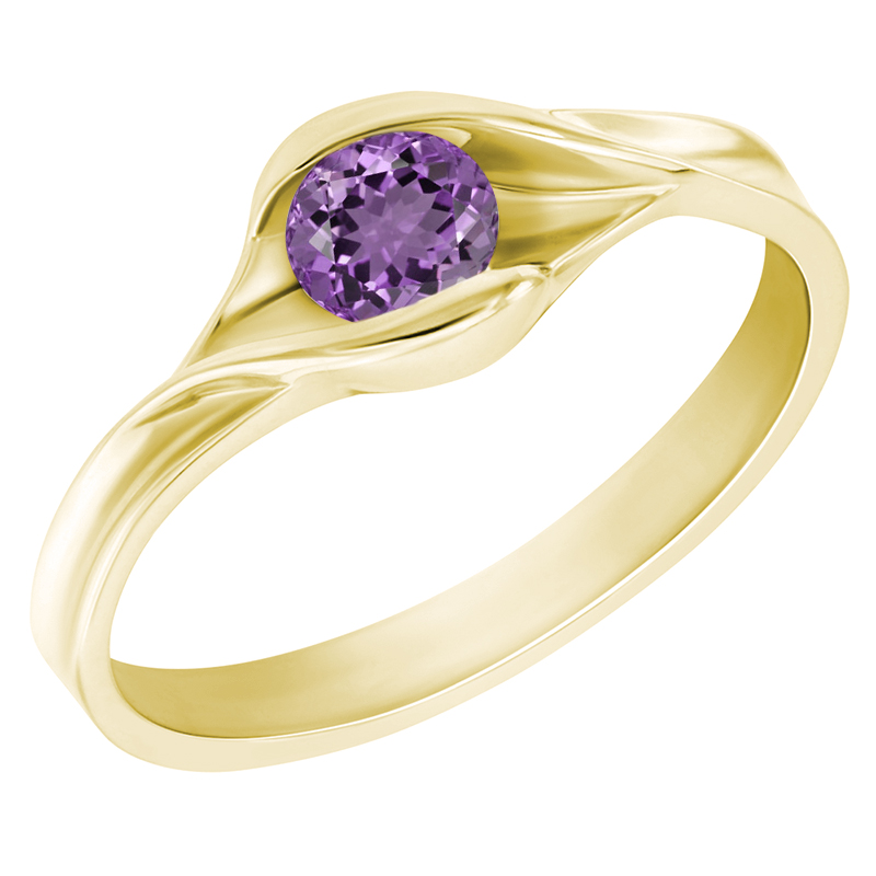 Zlatý prsten s ametystem 31068