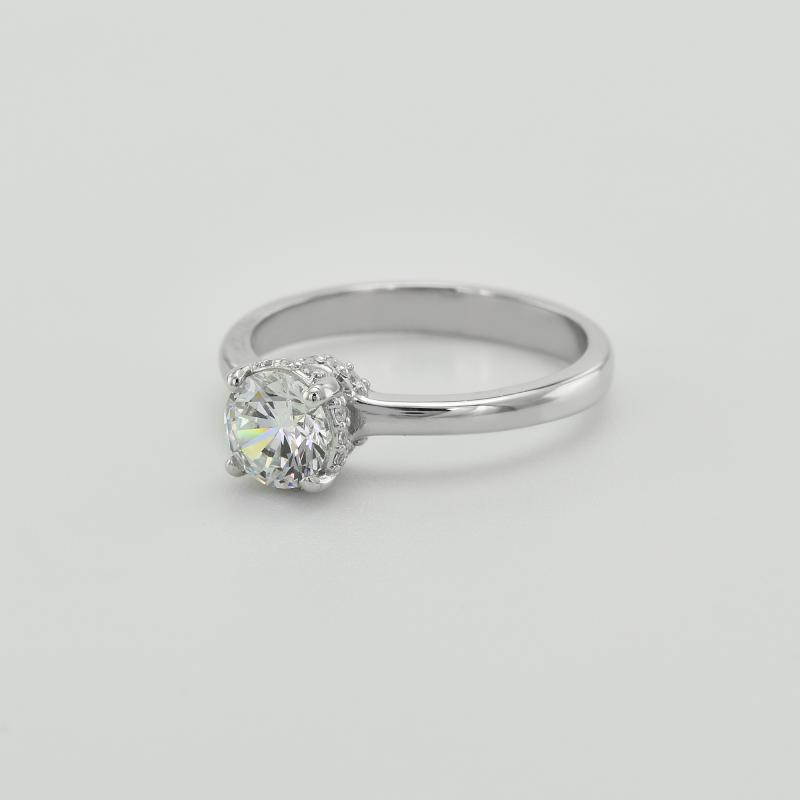 Zásnubní platinový prsten s diamanty 33008