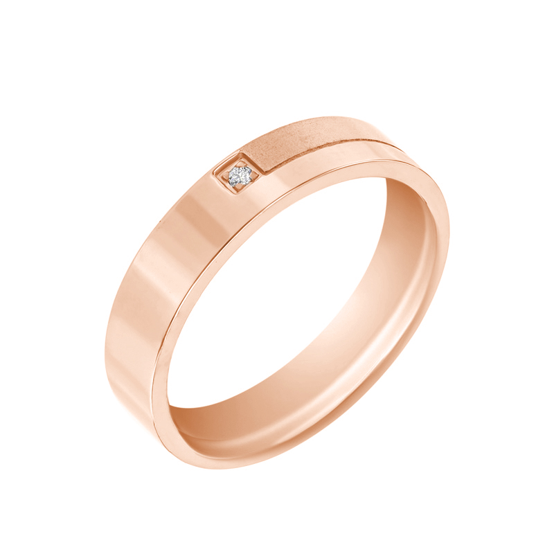 Snubní prsteny z růžového zlata s diamanty 33358