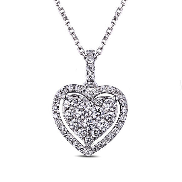 Srdcový náhrdelník vykládaný diamanty Jezabell