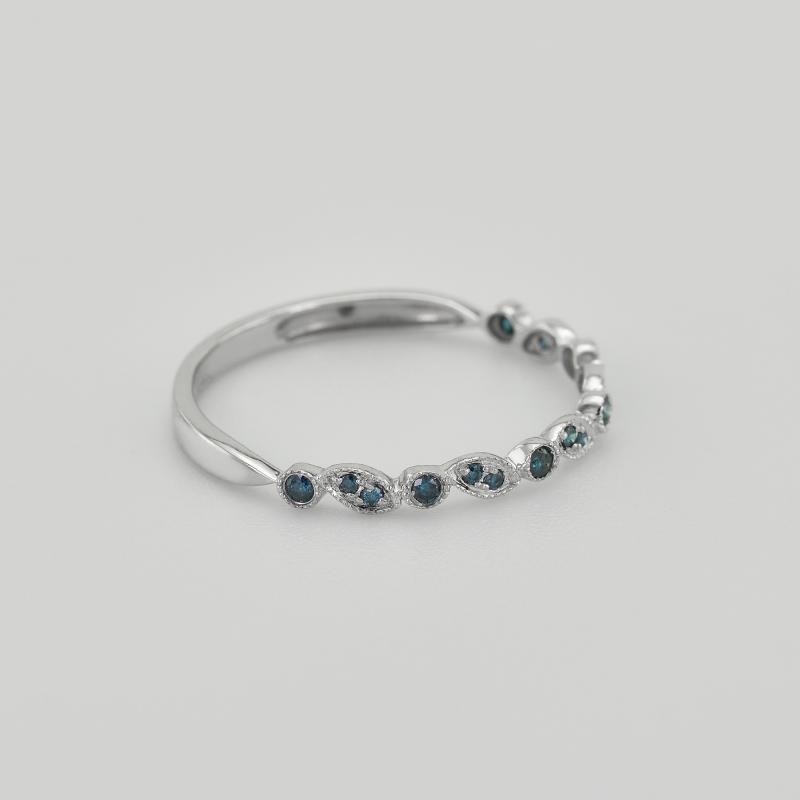 Prsten s modrými diamanty 38588