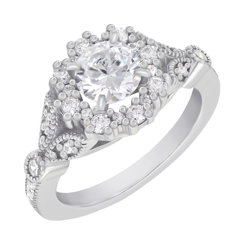 Halo diamantový zásnubní prsten